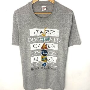 Vintage 90s The Soul Of New Orleans Music Festival Gray Single Stitch T Shirt XL